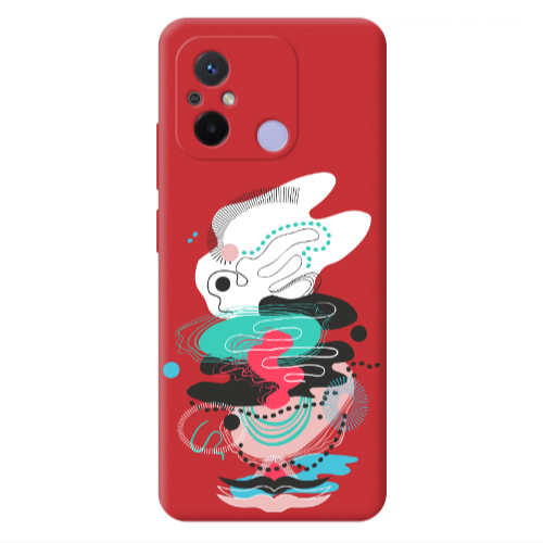 Xiaomi Redmi 12C Abstract 50 Red Colored Silicone TPU Θήκη