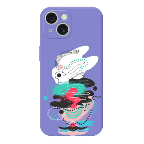 Apple iPhone 15 Plus Abstract 50 Purple Colored Silicone TPU Θήκη