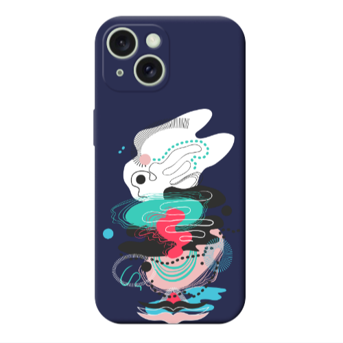 Apple iPhone 15 Plus Abstract 50 Dark blue Colored Silicone TPU Θήκη