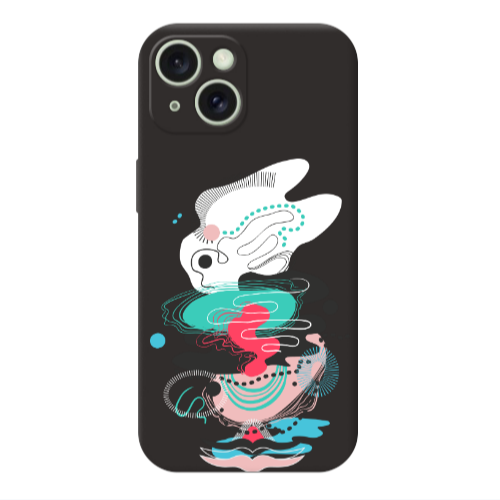 Apple iPhone 15 Plus Abstract 50 Black Colored Silicone TPU Θήκη