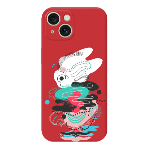 Apple iPhone 15 Plus Abstract 50 Red Colored Silicone TPU Θήκη
