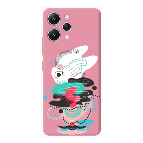 Xiaomi Redmi 12 Abstract 50 Pink Colored Silicone TPU Θήκη