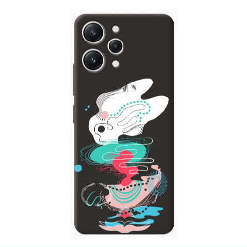 Xiaomi Redmi 12 Abstract 50 Black Colored Silicone TPU Θήκη