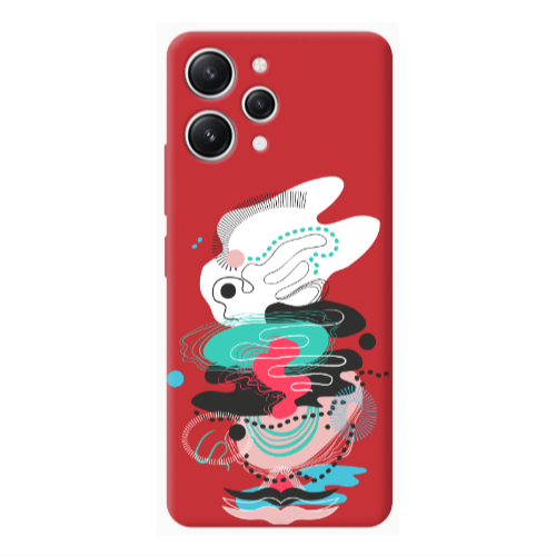 Xiaomi Redmi 12 Abstract 50 Red Colored Silicone TPU Θήκη