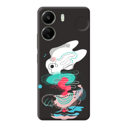 Xiaomi Redmi 13C Abstract 50 Black Colored Silicone TPU Θήκη