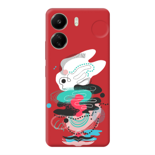 Xiaomi Redmi 13C Abstract 50 Red Colored Silicone TPU Θήκη