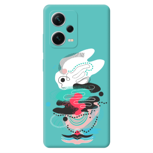 Xiaomi Poco X5 Abstract 50 Turquoise Colored Silicone TPU Θήκη