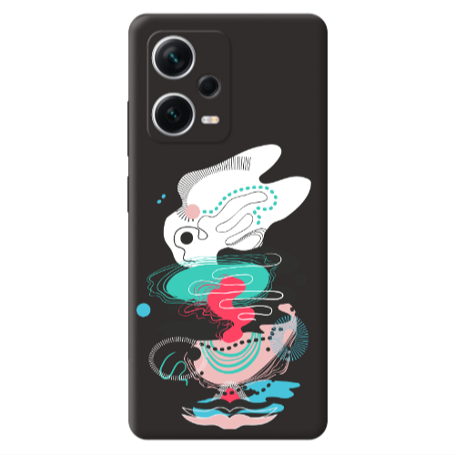 Xiaomi Poco X5 Abstract 50 Black Colored Silicone TPU Θήκη