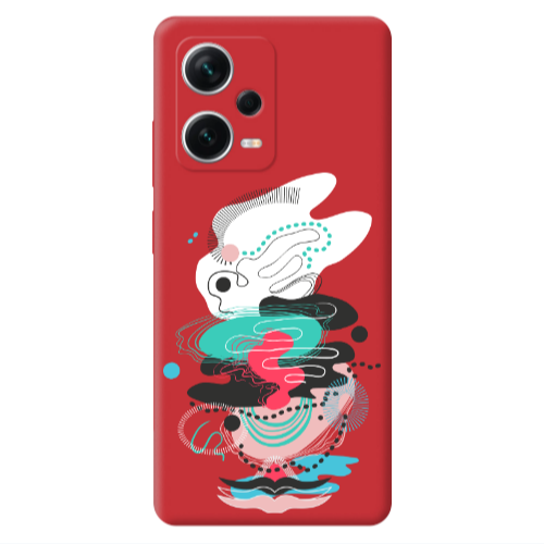 Xiaomi Poco X5 Abstract 50 Red Colored Silicone TPU Θήκη