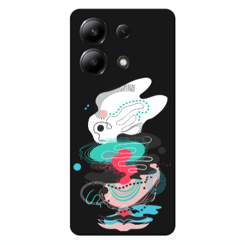 Xiaomi Redmi Note 13 4G Abstract 50 Black Colored Silicone TPU Θήκη