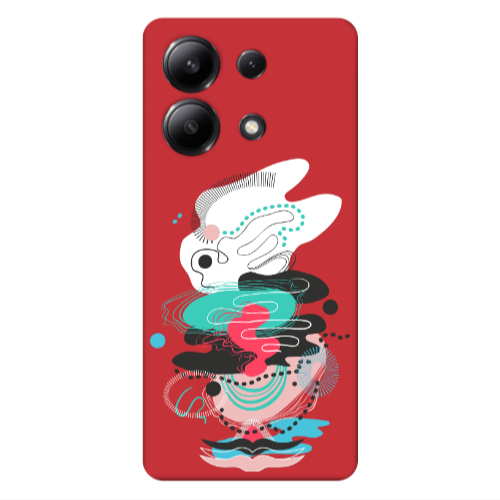 Xiaomi Redmi Note 13 4G Abstract 50 Red Colored Silicone TPU Θήκη