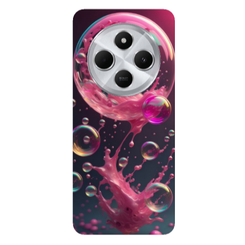 Xiaomi Redmi 14c Pink balloon Transparent Silicone TPU Θήκη