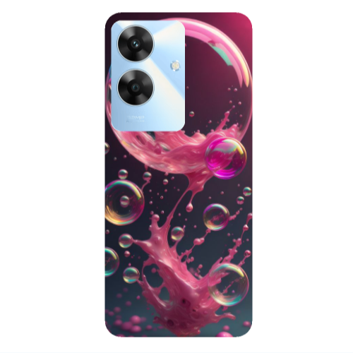 Realme Note 60 Pink balloon Transparent Silicone TPU Θήκη