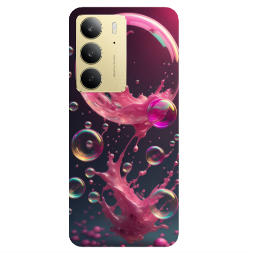 Realme C 75 Pink balloon Transparent Silicone TPU Θήκη