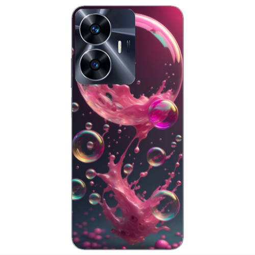Realme Note 50 Pink balloon Transparent Silicone TPU Θήκη