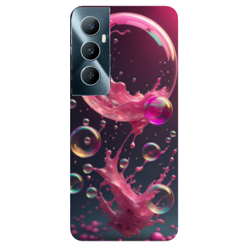 Realme C65 Pink balloon Transparent Silicone TPU Θήκη