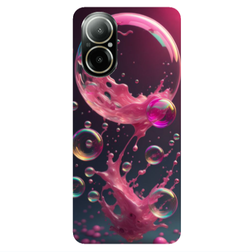 Realme C67 Pink balloon Transparent Silicone TPU Θήκη