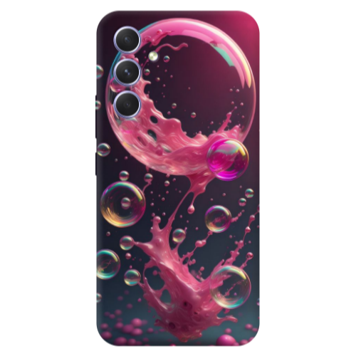 Samsung A56 Pink balloon Transparent Silicone TPU Θήκη