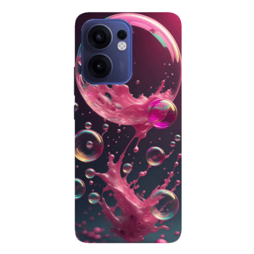 Oppo Reno13 FS Pink balloon Transparent Silicone TPU Θήκη