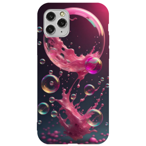 Apple iPhone 11 Pro Pink balloon Yellow Colored Silicone TPU Θήκη