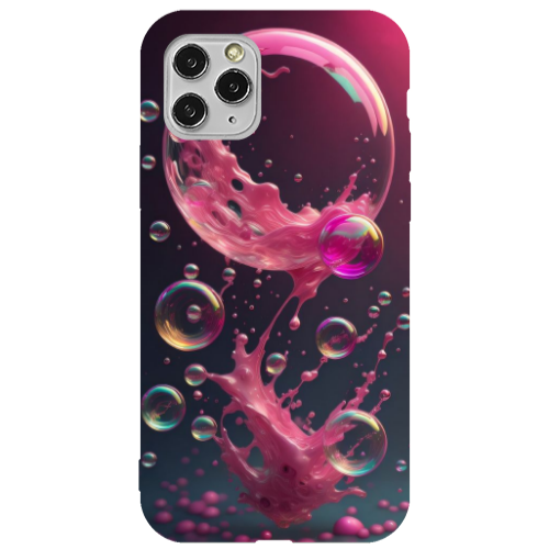 Apple iPhone 11 Pro Pink balloon Dark Green Colored Silicone TPU Θήκη