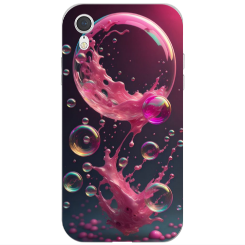 Apple iPhone Xr Pink balloon Transparent Silicone TPU Θήκη