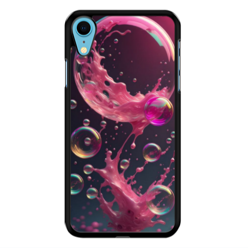 Apple iPhone Xr Pink balloon Black Glossy Θήκη