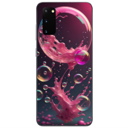 Samsung S20 Pink balloon Transparent Silicone TPU Θήκη