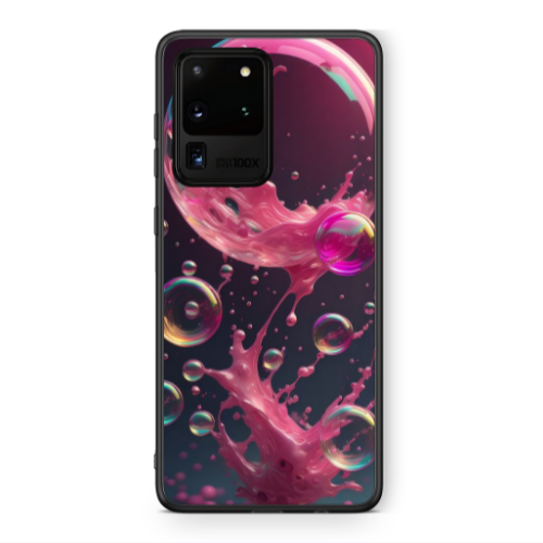 Samsung S20 Ultra Pink balloon Black Glossy Θήκη