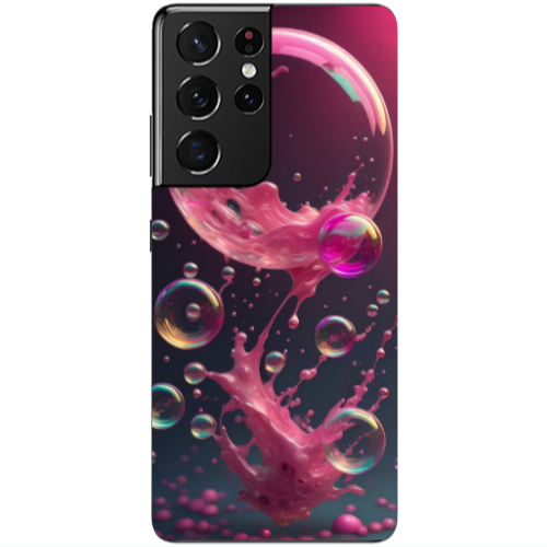 Samsung S21 Ultra Pink balloon Transparent Silicone TPU Θήκη