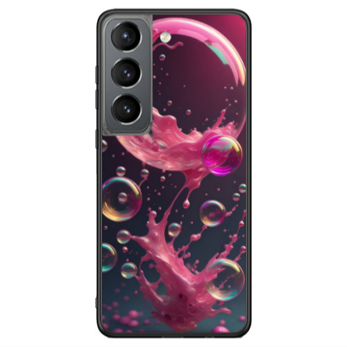 Samsung S21 Ultra Pink balloon Black Glossy Θήκη