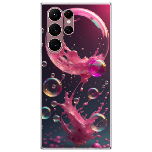 Samsung S22 Ultra Pink balloon Transparent Silicone TPU Θήκη