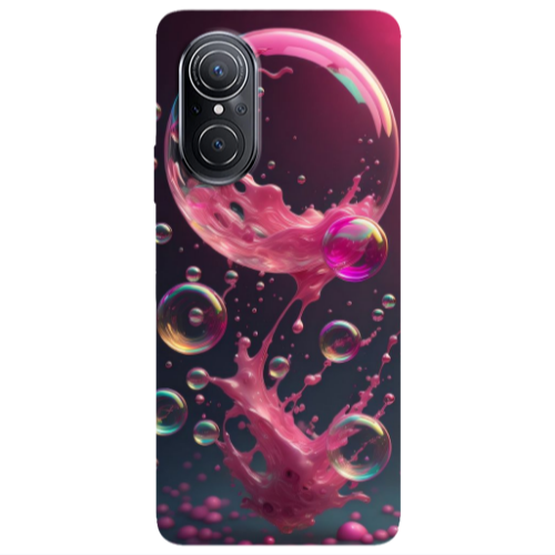 Huawei Nova 9 SE Pink balloon Transparent Silicone TPU Θήκη