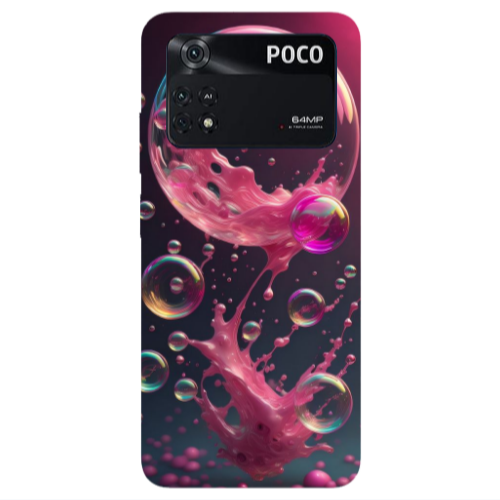 Xiaomi Poco M4 Pro 4G Pink balloon Transparent Silicone TPU Θήκη