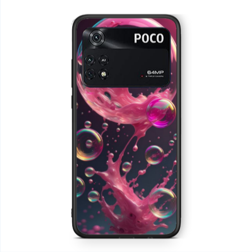 Xiaomi Poco M4 Pro 4G Pink balloon Black Glossy Θήκη