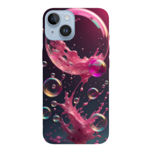 Apple iPhone 14  Pink balloon Transparent Silicone TPU Θήκη