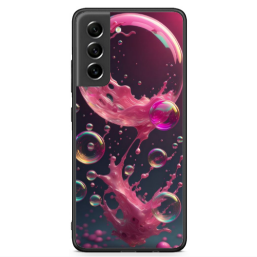 Samsung S21 FE Pink balloon Black Glossy Θήκη