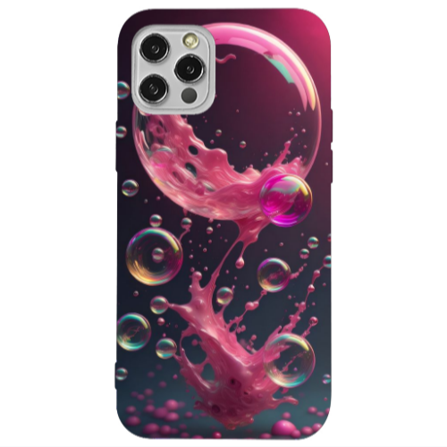 Apple iPhone 12 Pro Pink balloon Transparent Silicone TPU Θήκη