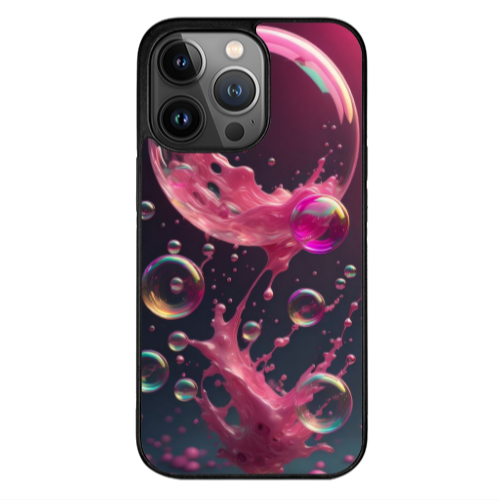 Apple iPhone 12 Pro Max Pink balloon Black Glossy Θήκη