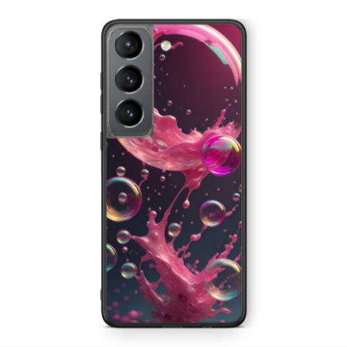 Samsung S21 PLUS Pink balloon Black Glossy Θήκη