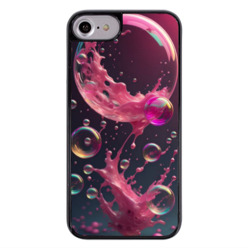 Apple iPhone 7 Pink balloon Black Glossy Θήκη
