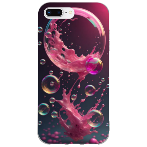 Apple iPhone 7 Plus Pink balloon Transparent Silicone TPU Θήκη