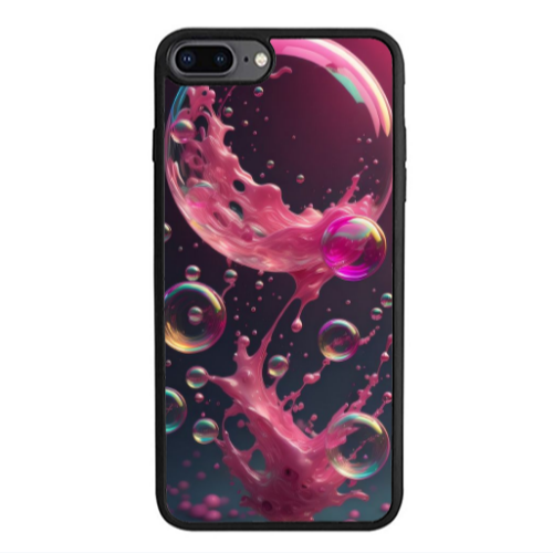 Apple iPhone 7 Plus Pink balloon Black Glossy Θήκη