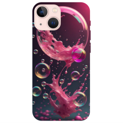 Apple iPhone 13 Mini Pink balloon Transparent Silicone TPU Θήκη