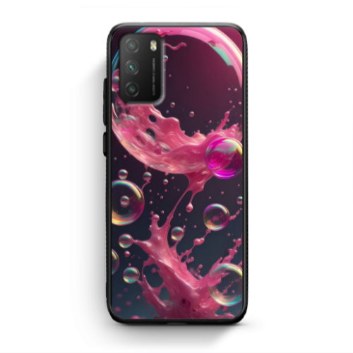 Xiaomi Poco M3 Pink balloon Black Glossy Θήκη