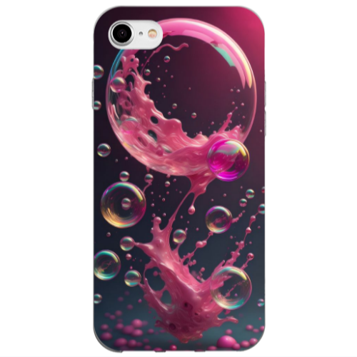 Apple iPhone SE 2020 Pink balloon Transparent Silicone TPU Θήκη