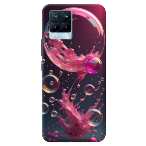 Realme 8 Pro Pink balloon Transparent Silicone TPU Θήκη