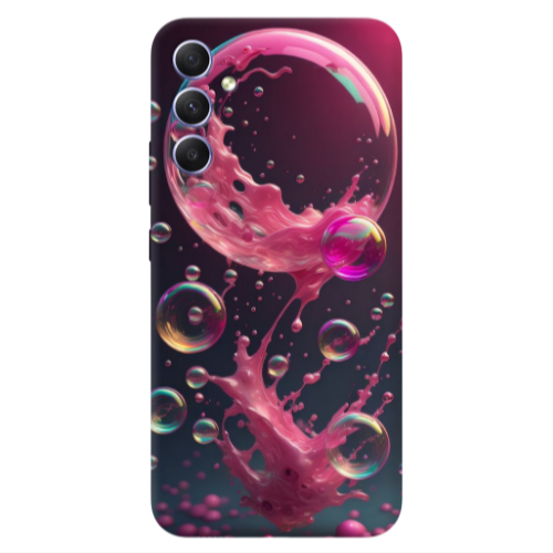 Samsung A34 Pink balloon Transparent Silicone TPU Θήκη