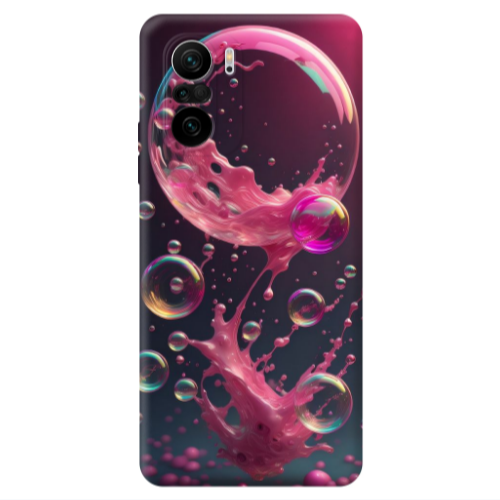 Xiaomi Poco F3 Pink balloon Transparent Silicone TPU Θήκη