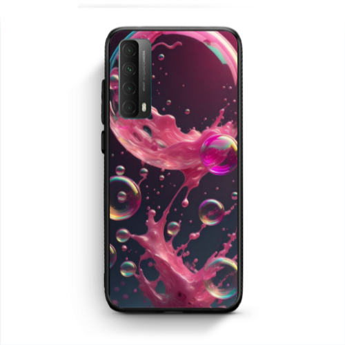 Huawei P Smart 2021 Pink balloon Black Glossy Θήκη